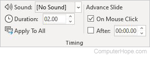 Powerpoint Transitions Timing