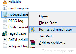 Running a program as administrator in Windows