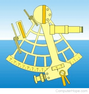 Illustrated example of a sextant