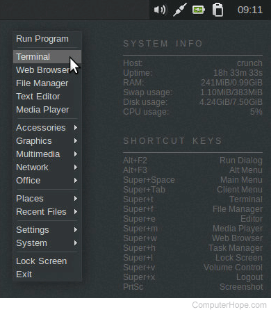 Terminal in right-click menu