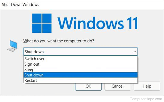 Windows 11 Shut down