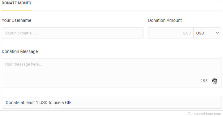 Donating on Streamlabs.