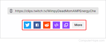 Save button for a Clip on Twitch.