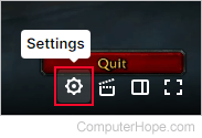 Video settings icon on Twitch.