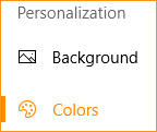 Colors tab in Windows 10.