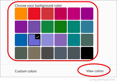 Windows 11 background color options