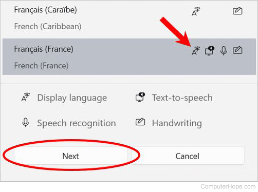 Windows 11 Add language selection