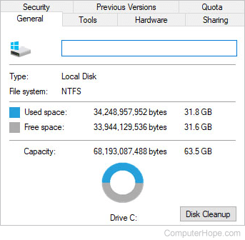 Windows 10 Disk Properties