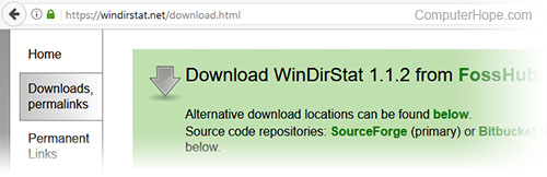 Downloading WinDirStat