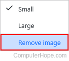 Removing an image from a Yahoo Mail message.