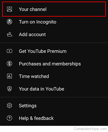 Your channel selector on YouTube mobile.
