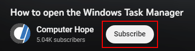 Subscribe button on YouTube.