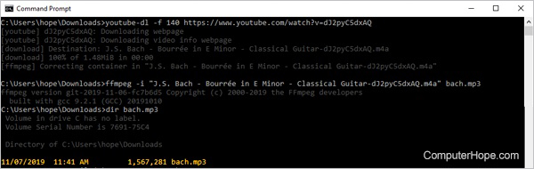 YouTube-dl and ffmpeg