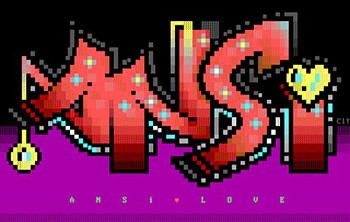 Example of ANSI art, published by YouTube user AngryPixel.