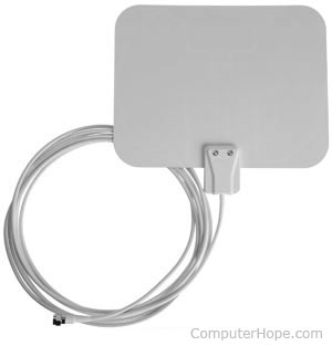 Square-shaped antenna with coiled up cable