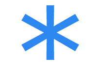 Asterisk character or symbol.