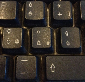 AT symbol on an Italian keyboard