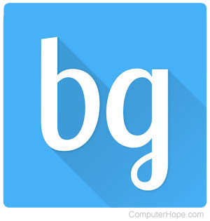Stylized graphic of the letters B and G