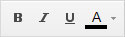 Bold, italic, underline, and font color options in software