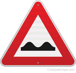 Road bump warning sign