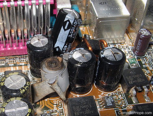 Example of a blown capacitor