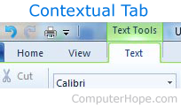 Contextual tab