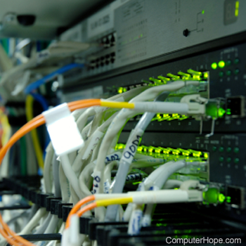 FDDI fiber-optic wires on network router