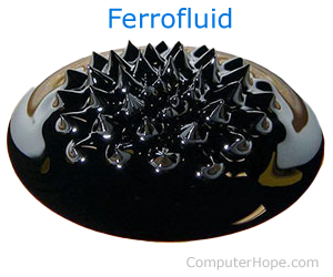 Ferrofluid shaped like spikes.