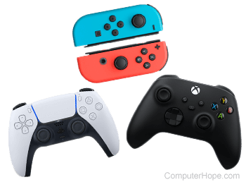 Xbox, PlayStation, and Nintendo Switch gamepads