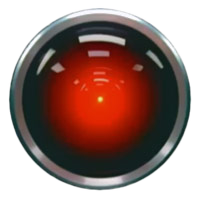Red HAL robot eye from 2001: A Space Odyssey.