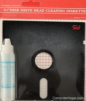 Floppy disk head cleaning kit.