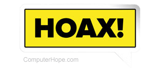 Chat bubble with the word Hoax!