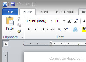 Microsoft Word Home tab