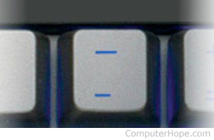 Hyphen keyboard key