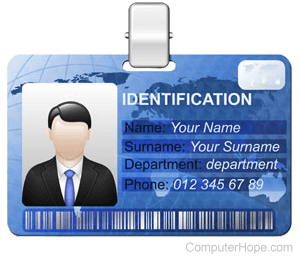 Identification card with clip.