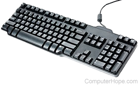 Wired, USB computer keyboard.