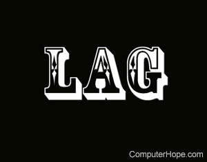 Lag in three-dimensional black and white lettering
