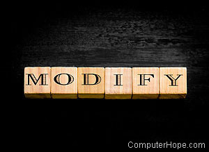 Modify spelled out on lettered tiles.