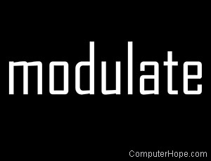 Modulate in white lettering on black background.
