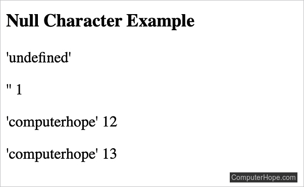 Null character in JavaScript.