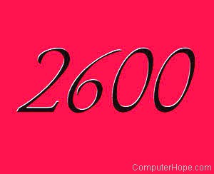 2600 in black lettering on red background.