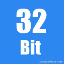 32-bit in white lettering on blue background.