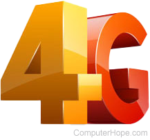 4G in three-dimensional lettering.