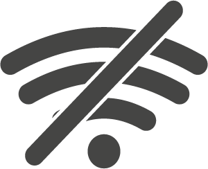 Offline symbol represented by Wi-Fi signal crossed out