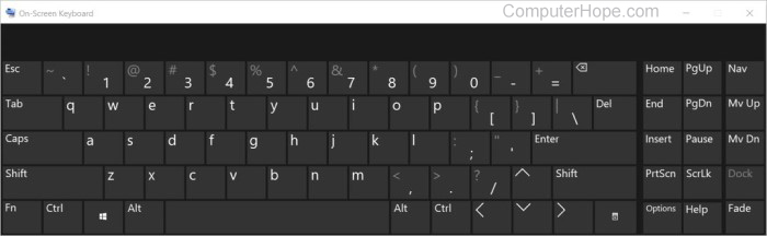 Microsoft Windows on-screen keyboard