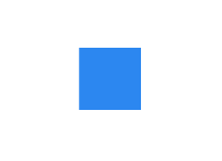 Single blue square or dot.