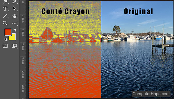 Conte Crayon Adobe Photoshop example