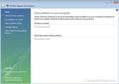 Windows Vista Problem Reports and Solutions