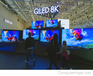 Display of QLED 8K TVs