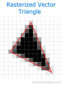 Rasterized image of a vector triangle.